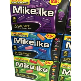 Mike and Ike Original Fruits, Jolly Joes, and Berry Blast Variety Pack .78 Ounce Boxes (30 Boxes Total - 10 of each Flavor)