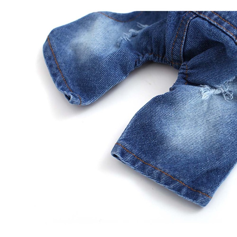 Dog Clothes Hooded Denim Jacket Summer Breathable Spring Autumn Thin