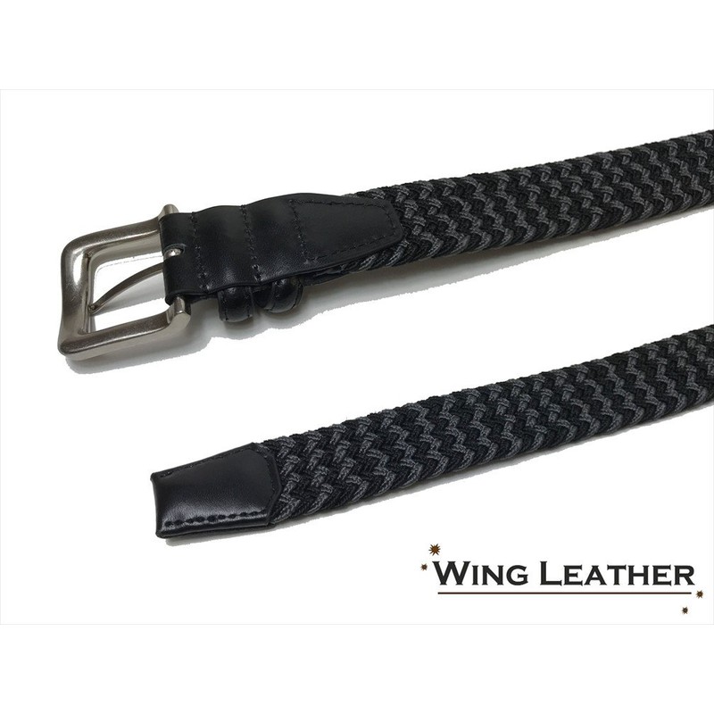 WING LEATHER GTM001 Leather Rubber Mesh Belt, Cowhide Leather, Spirit,