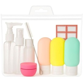 Glideon TSA Approved Travel Bottles - 16-Pack Leak-Proof Refillable Silicone Containers for Shampoo, Lotion | Travel Size Bottles | Toiletry Kit for Men and Women