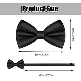 HUIQIHANG Men's Bow Tie, Adjustable bowtie, Classic Solid Color Pre-Tied Bow Tie for Men, Formal Satin Tux bowtie for Business Wedding Party Prom
