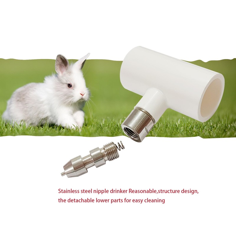 VandanCoop 10 Sets Automatic Stainless Steel Rabbit Nipple Drinkers with