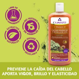 Shampoo Cacahuananche Y Semilla De Uva Cuarzo 550 ml