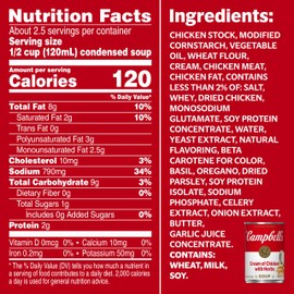 Campbell's Condensed Cream of Chicken Soup With Herbs, 10.5 oz Can
