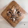 METAL TILE ARTS MANUFACTURING Bronze Fleur d' Lis Diagonal 4"X4"