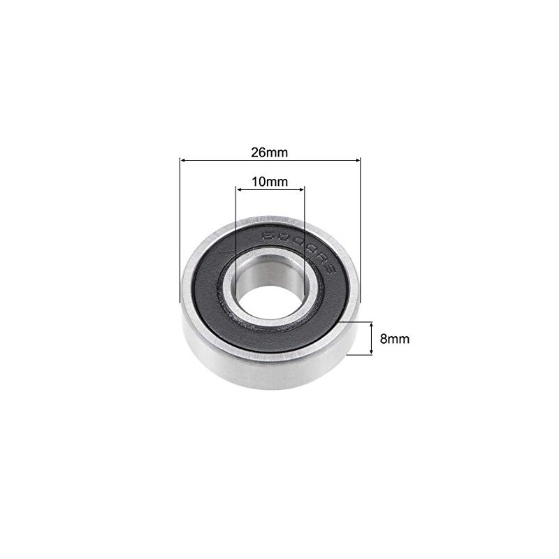 sourcing map 6000-2RS Deep Groove Ball Bearing 10x26x8mm Double Sealed
