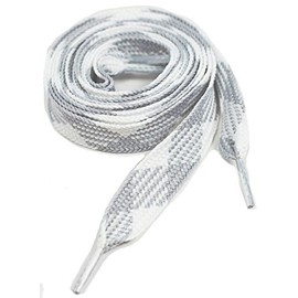 Thick Fat Shoelaces for Sneakers, Boots and Shoes By Ti Shoe Laces - Chose Your Colors (White/Grey)