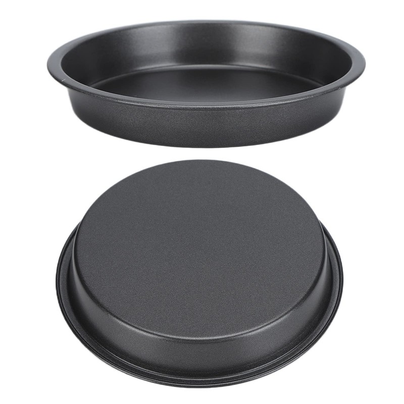 2 Pcs Non-Stick Round Pizza Pan, Deep Thickened Carbon Steel