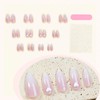 Vokupoga Almond Press on Nails Medium Fake Nails Pink Ombre