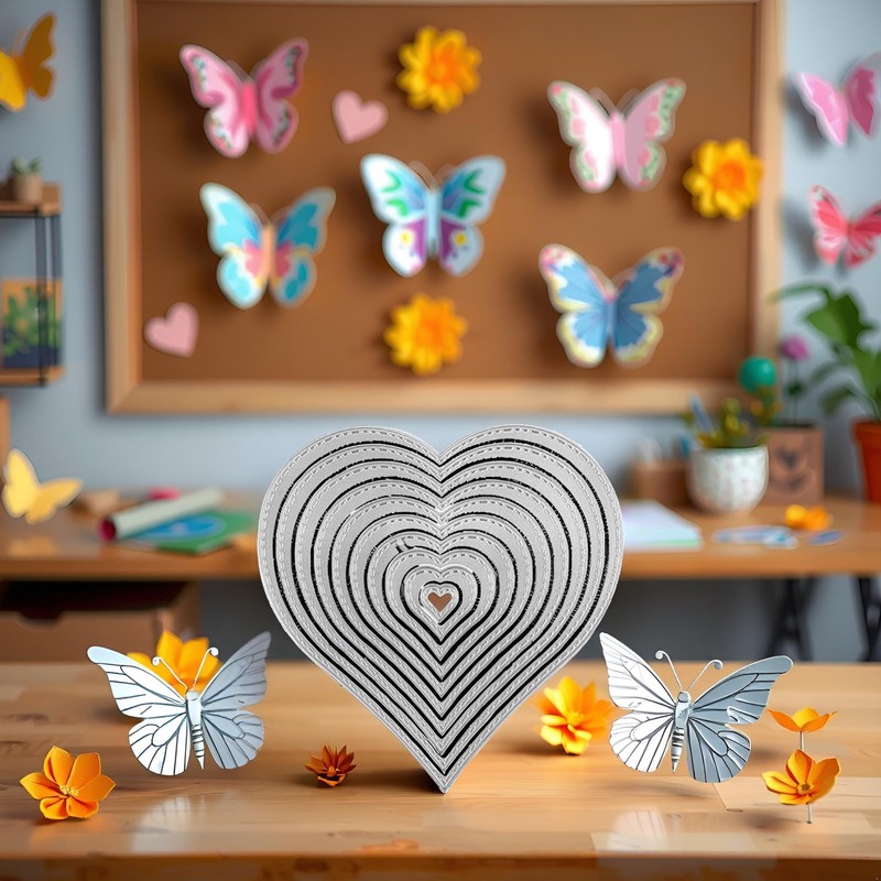10pcs Love Heart Cutting Dies for DIY Scrapbooking Cutting Dies,