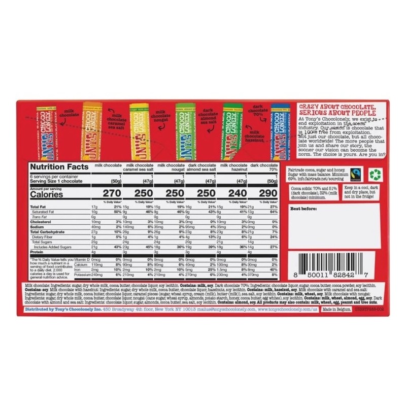 Tony’s Tony's Chocolonely 6 Count 10.6 Oz