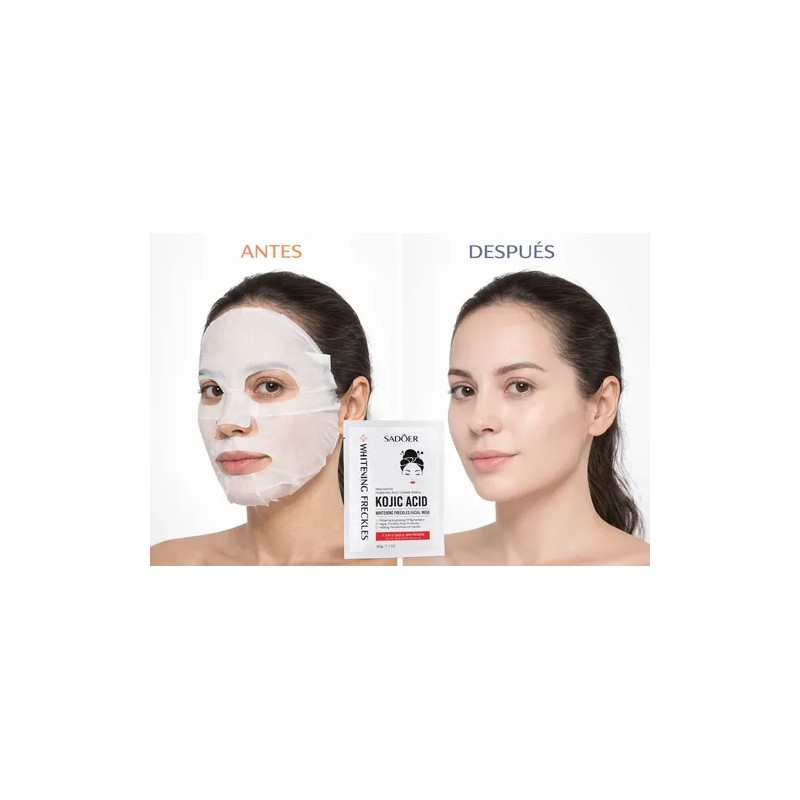 Crema Facial Ácido Kójico + Mascarillas, Manchas Paño Y Sol
