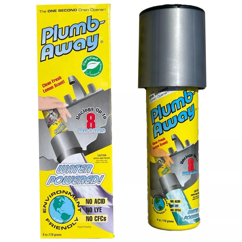 Plumb Away Drain Clog Remover & Cleaner-NO Chemicals-Easy to use-