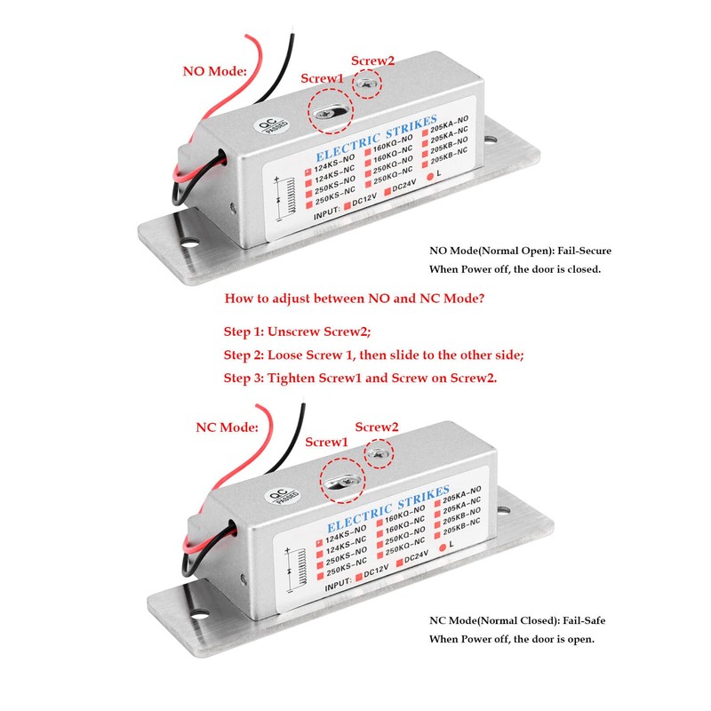 Electric Door Strike Lock ANSI Standard Heavy Duty Fail-Secure/Fail-Safe Adjustable