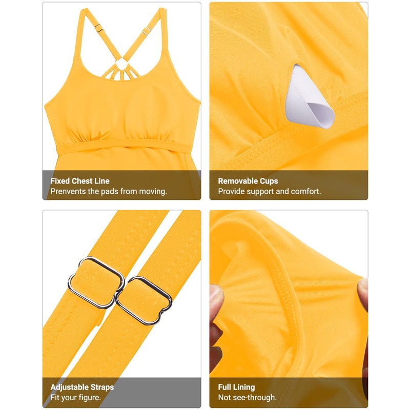 Holipick Tankini - playera de baño para mujer, sin parte