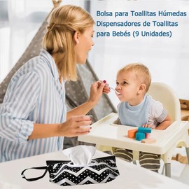 Bolsa para Toallitas Húmedas Dispensadores de Toallitas para Bebés, Porta Toallitas Humedas Dispensador de Toallitas Húmedas(9 Unidades)