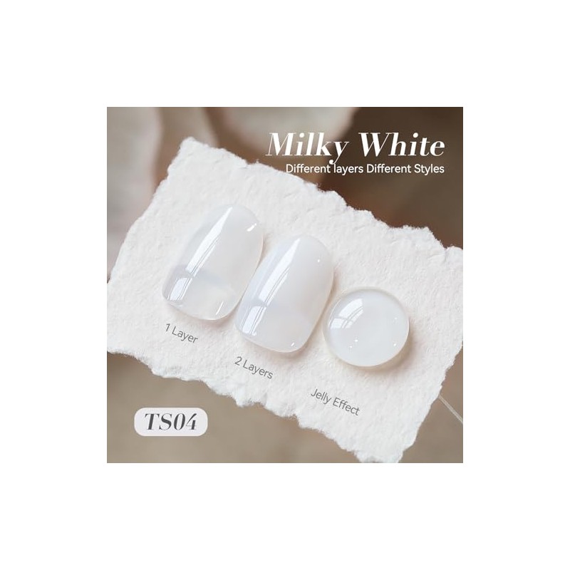 Born Pretty- Esmalte de uñas en gel blanco lechoso Esmalte