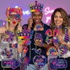 30 Pcs Neon Photo Booth Props, Fluorescent Glasses Hats Crowns