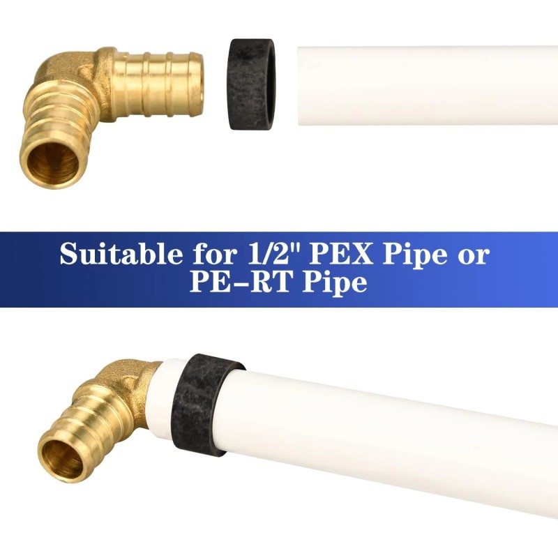 RUBY.Q 25/50/100 Pack 1/2" PEX Copper Crimp Rings, 1/2“ ×