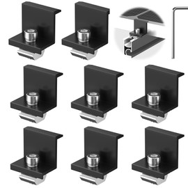 Mailfull Pack of 8 Solar Panel Brackets 30 mm PV Module End Clamps Solar Panel Z Holder Solar Fixings for Roofs Walls Boats Motorhomes (Black)
