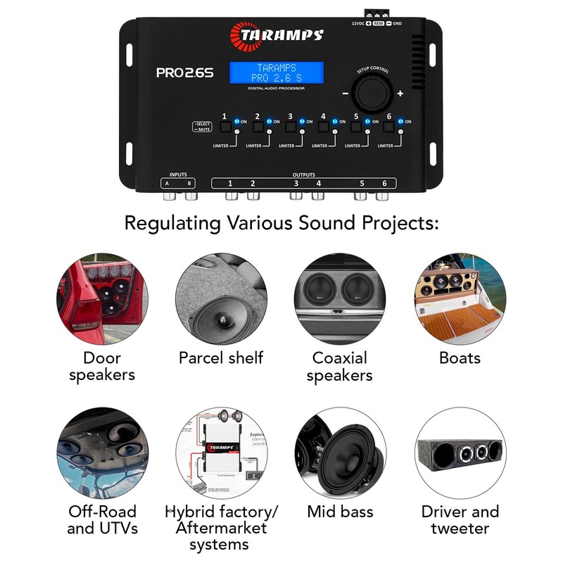 Taramp's Pro 2.6S Digital Signal Processor Equalizer 3-band Graphic Equalization