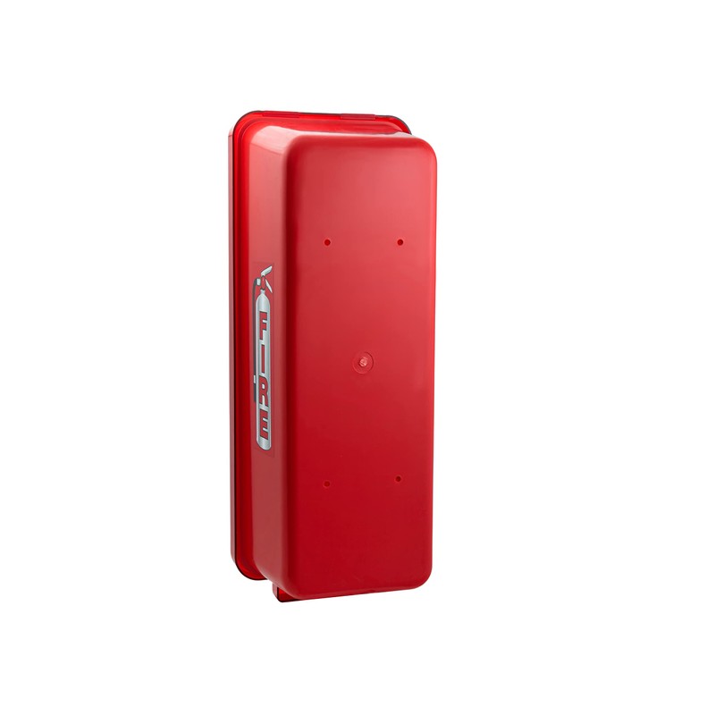 Red Surface-Mounted Fire Extinguisher Cabinet with Clear Pull-Cover for 2