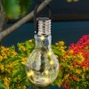 Solarlampe Solarleuchte Gartenlampe Hängelampe Dekoleuchte Terrasse, IP44 Akku, Edelstahl Glas