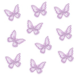 Ymapinc 10pcs Purple Butterfly Hair Clips for Women - 2-layer Embroidery Lace Hair Bow Pins Elegant Butterfly Clips for Wedding Dating Accessories