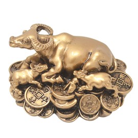 juanxian 2021 Chinese Zodiac Year of Wealth Ox Lucky Statue Figure - Peace in All Seasons W4242 (001)