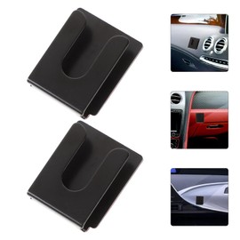 Jinshining 2Pcs Black Metal Car Microphone Holder, Industrial/Black, Alloy Steel, MICROPHONE STAND, Stand, Microphone Clips, Accessories