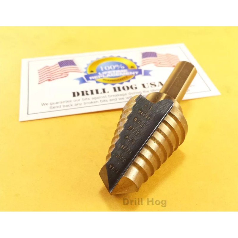 Drill Hog® 9/16" to 1" Step Bit Step Drill Bit