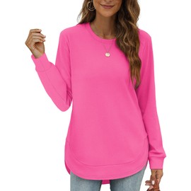 OFEEFAN Tops for Women 2023 Trendy Back To School Clothes for Teen Girls Pink Outfits M