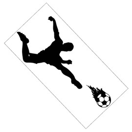 GRIRIW Sports Wall Decal Soccer Player Theme Bedroom Decor Safe PVC Boys and Girls' Room Wall Sticker Easy Peel