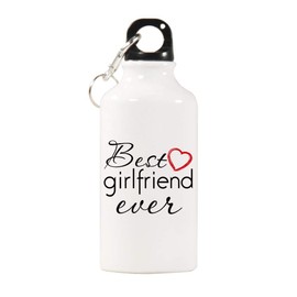Elvoes Sports Water Bottles Best Girlfriend Water Bottle BPA Free Stainless Steel Bottle with Cap Wild Mouth Girlfriend Gifts Great for Sport Home Travel Outdoors (400ml/17oz)