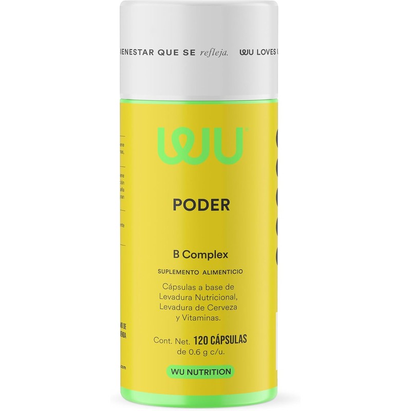 WU Nutrition PODER Complejo B Vitamina B1 B2 B3 B5