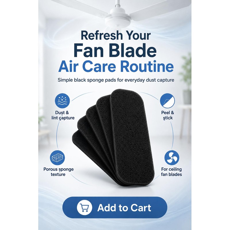 Ceiling Fan Filters for Blades,No-Residue Activated Carbon，5 Pack