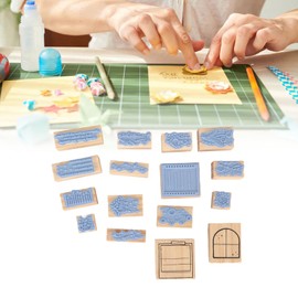 Sellos de Goma de Madera Vintage, Delicados Sellos de Estilo Cereza para Planificador Diario de Arte Artesanal (Tipo 1)