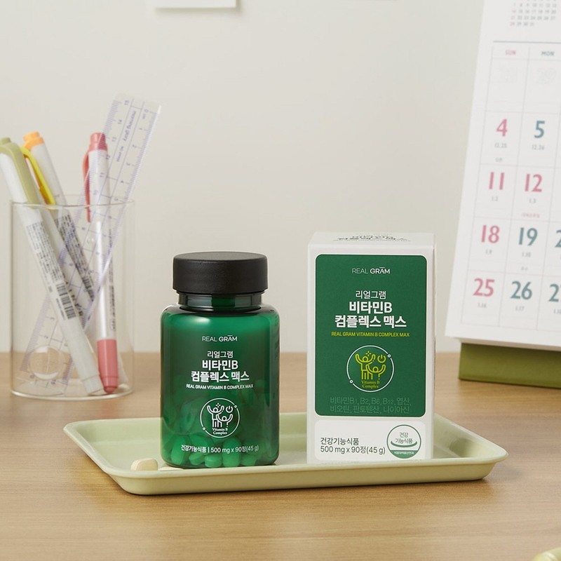 Realgram [리얼그램] (6개월분) 8종 비타민B 200% 컴플렉스 맥스 500mg x
