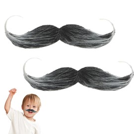 Landrain Pack of 2 Black Moustache for Sticking, Man Cosplay Costume Schnauzer for Gluing