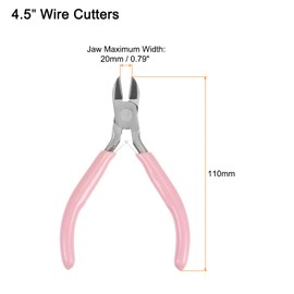 sourcing map Wire Cutter 4.5 Inch Diagonal Cutting Side Precision Pliers with Pink Plastic Handle for Crafts Jewellery Making