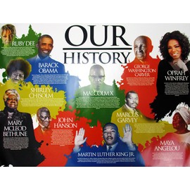 Tri-Seven Entertainment Our Black History Poster African American Famous People with Short Biography, 24" x 18"