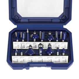 WORKPRO 15-Piece Milling Cutter Set, Shank 8 mm, Router Accessories for Wood with Storage Case