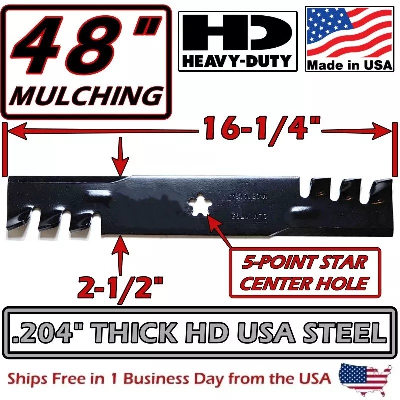 For Husqvarna COPPERHEAD 3-PACK 48" HD HUSQVARNA MULCHING GATOR BLADES