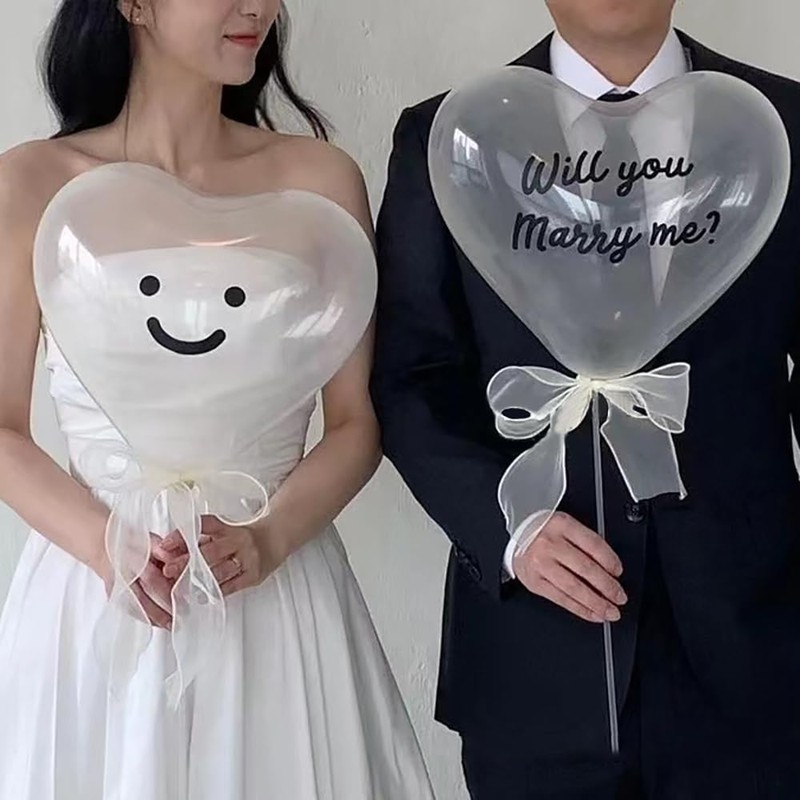 GOODCHI MARRY ME Proposal Balloons, Decorating Set, Transparent Color Balloons,