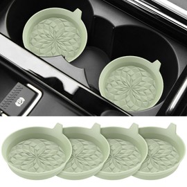ME.FAN Car Cup Coasters [4 Pack] Silicone Car Coasters/Automotive Cup Mats - Universal Non-Slip Recessed Car Interior Accessories - Car Cup Holder Insert Coasters Desert Sage