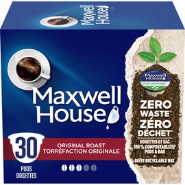 Maxwell House Original Roast Coffee 100% Compostable K Cup Coffee Pods, 285g