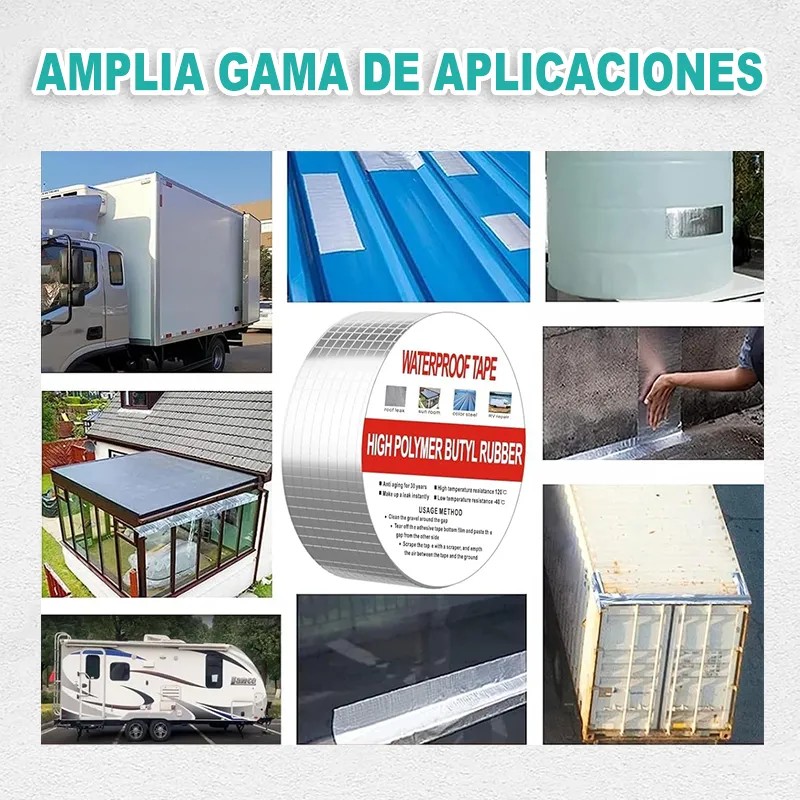 Cinta Adhesiva Aluminio Butilo Impermeable Con Cuchillo 10m