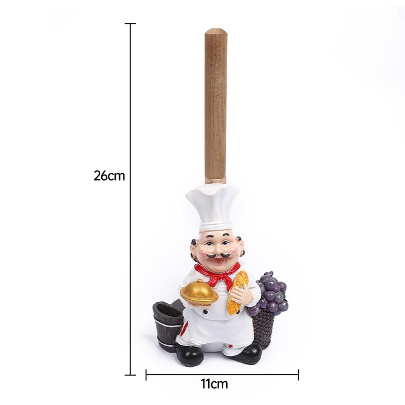Osuter Standing Kitchen Roll Holder, Wooden Kitchen Roll Holder, Rubber