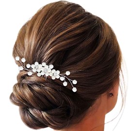 Coxiva Pearl Bride Hair Accessories Wedding Hair Pins Rhinestone Hair Piece for Women
