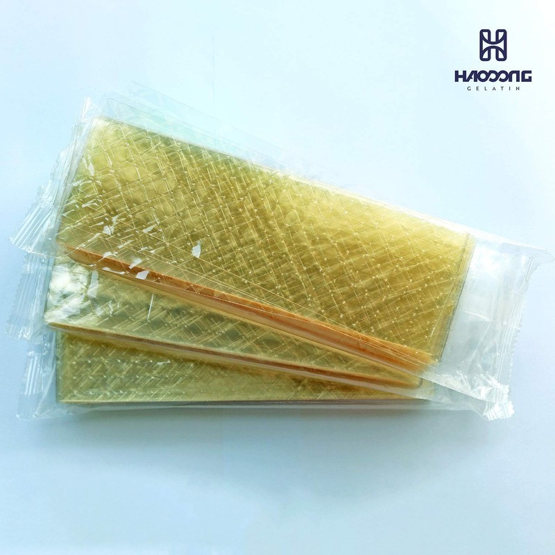 Haodong Beef Gold Leaf Gelatin Sheets - 1KG/2.2LBS (About 500Sheets)